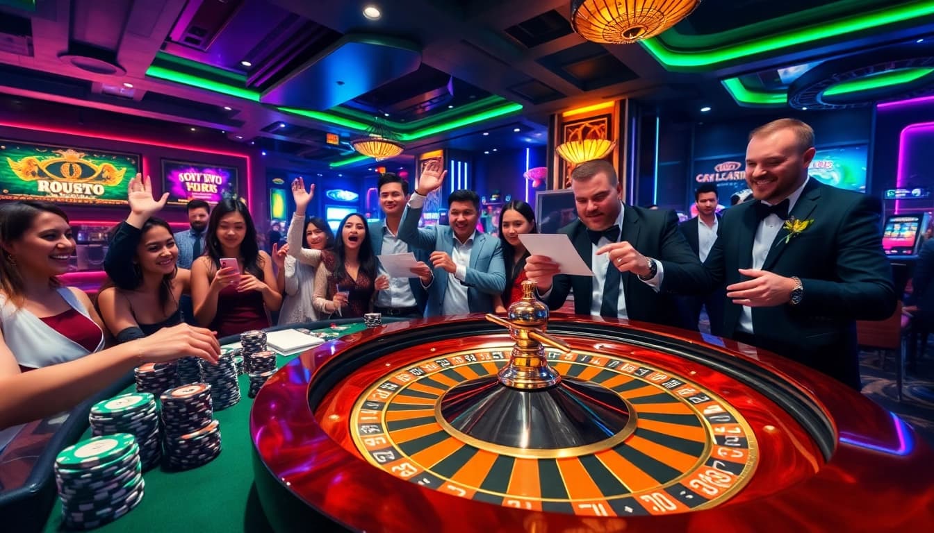 Join the excitement at 555win casino with thrilling roulette gameplay and vibrant casino atmosphere.