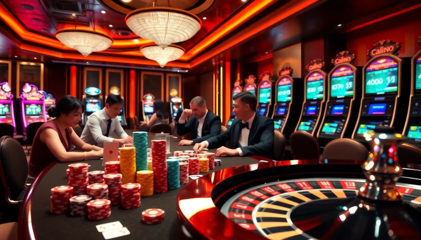 Experience the thrill of online gaming at https://888vnd.gb.net with vibrant poker action and stunning casino décor.