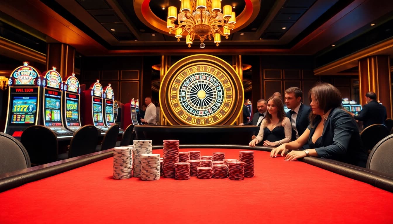 KJC invites players to experience thrilling poker games at an elegant casino table.