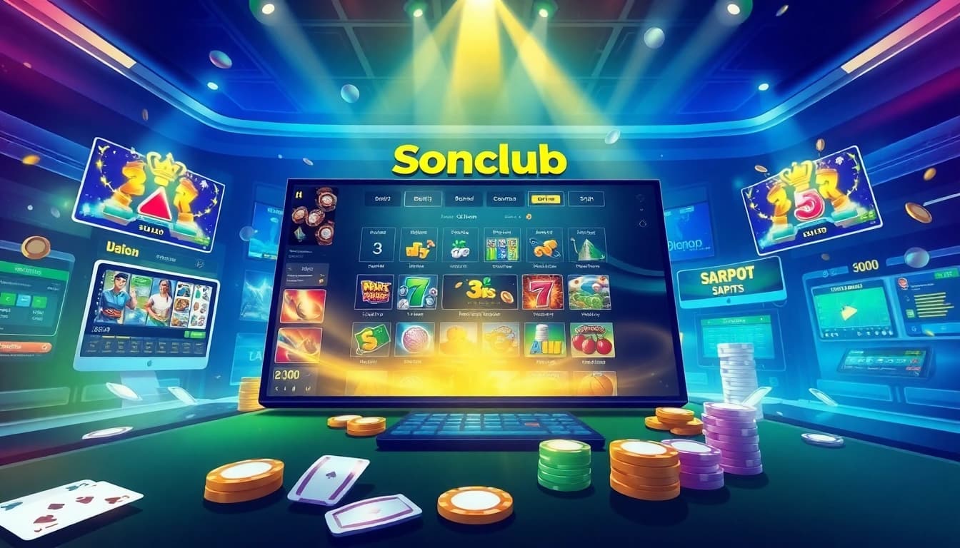 Engaging image of Sonclub, the top online gaming platform showcasing diverse games and vibrant design.