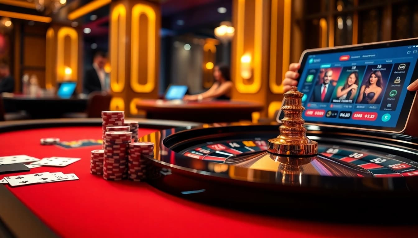 Experience the thrill of luck8 at a luxurious roulette table filled with colorful chips.
