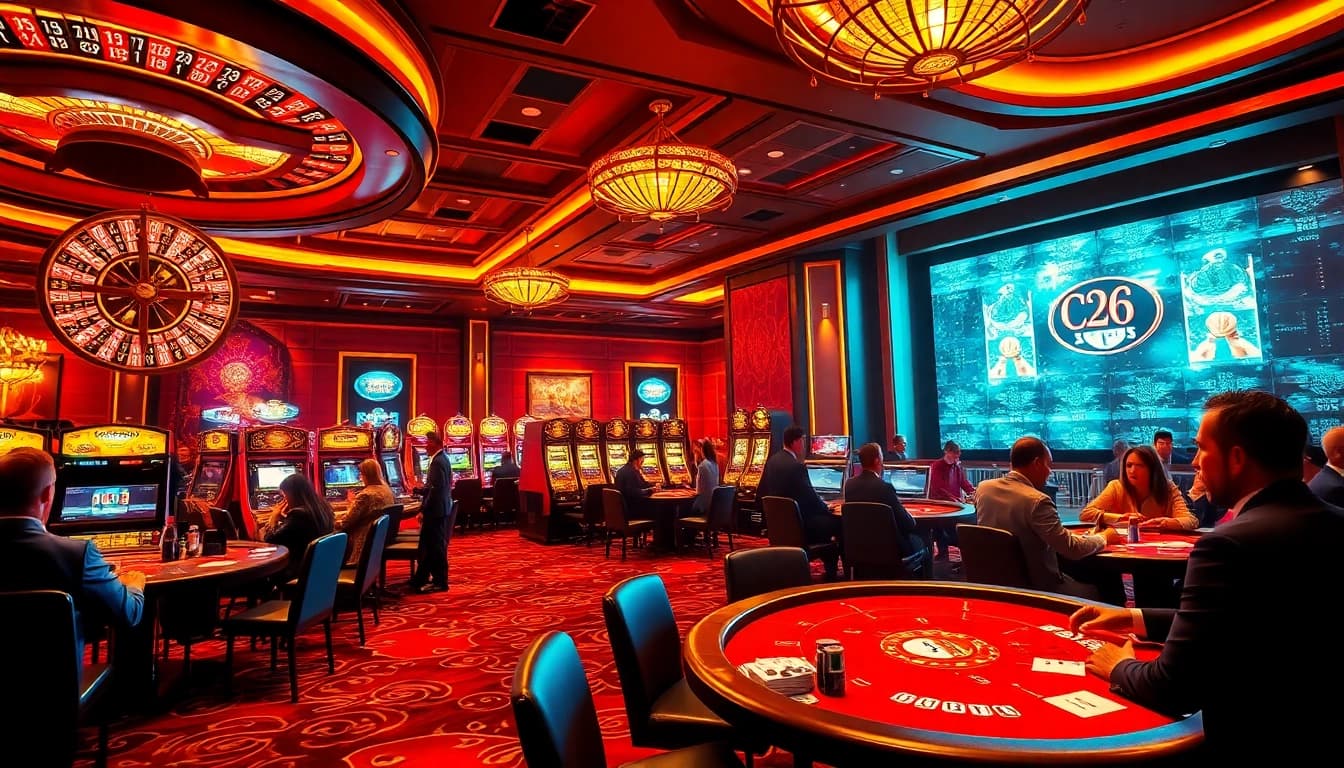 C168 casino experience showcasing engaged players at luxurious gaming tables.