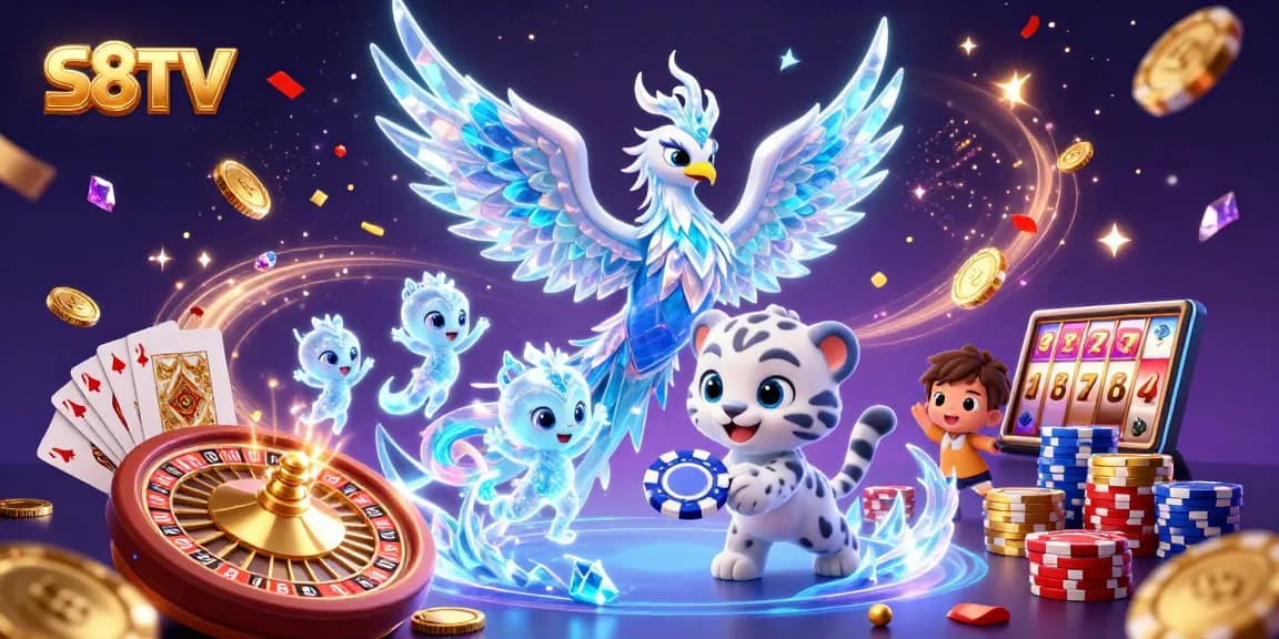 Engage with S8TV and its vibrant 3D casino world featuring dazzling characters and rich gambling elements.