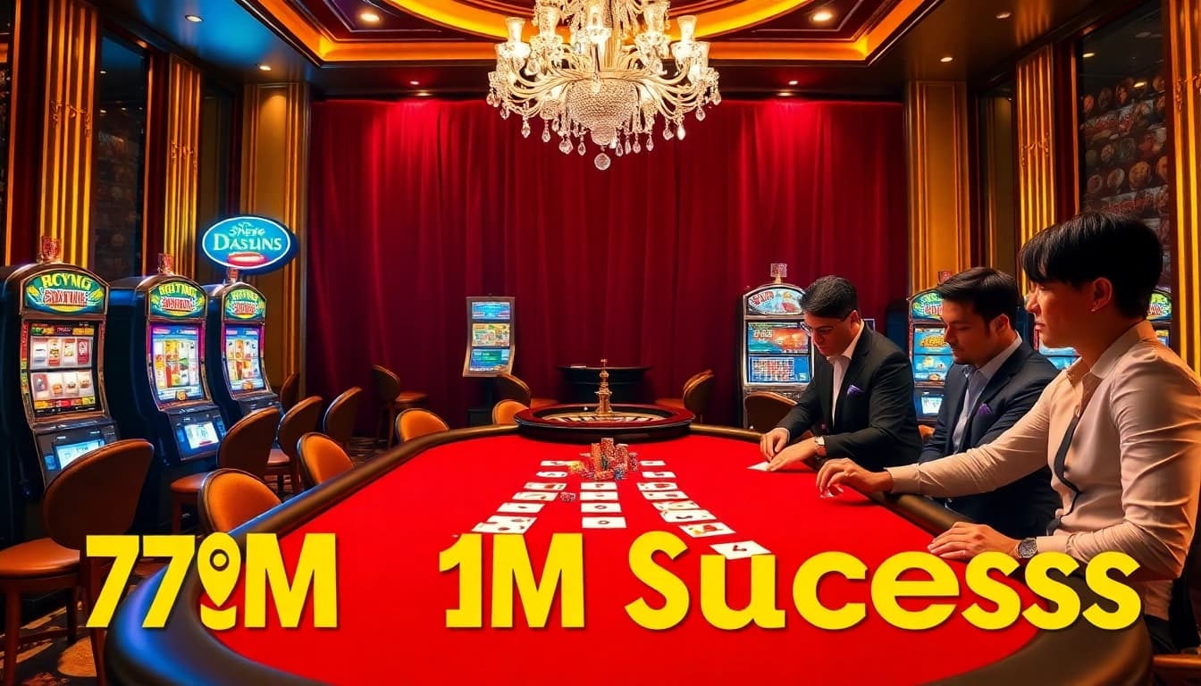 Experience the thrill of the 7M casino, vibrant poker chips, and luxury gambling ambiance.