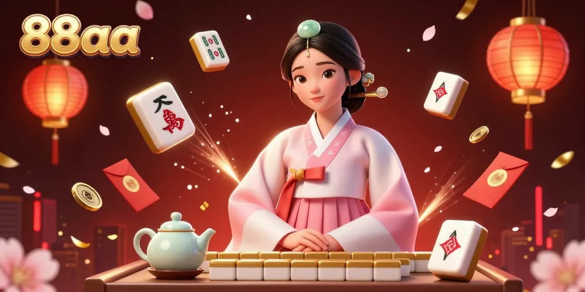 Engage with exciting 88aa casino games in a vibrant 3D illustration featuring traditional elements and festive symbols.