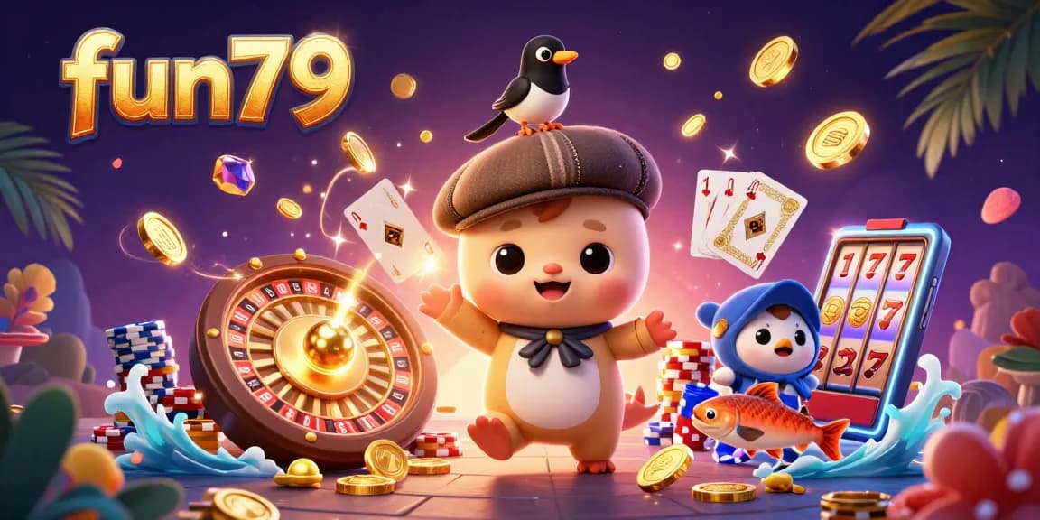 Engage in exhilarating gameplay at fun79, where playful characters bring the thrill of casino games alive.