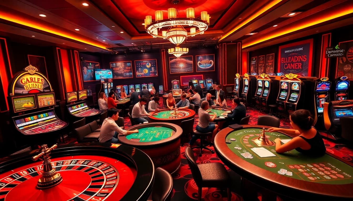 Engaging casino scene with players enjoying games and GG88 offerings, showcasing excitement.