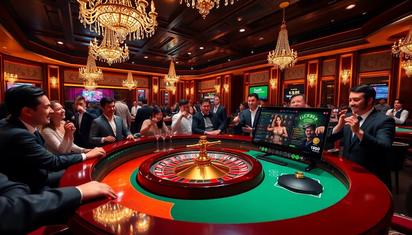 Join the excitement at https://lucky88da.com/ with a vibrant roulette table scene showcasing thrilling gameplay.