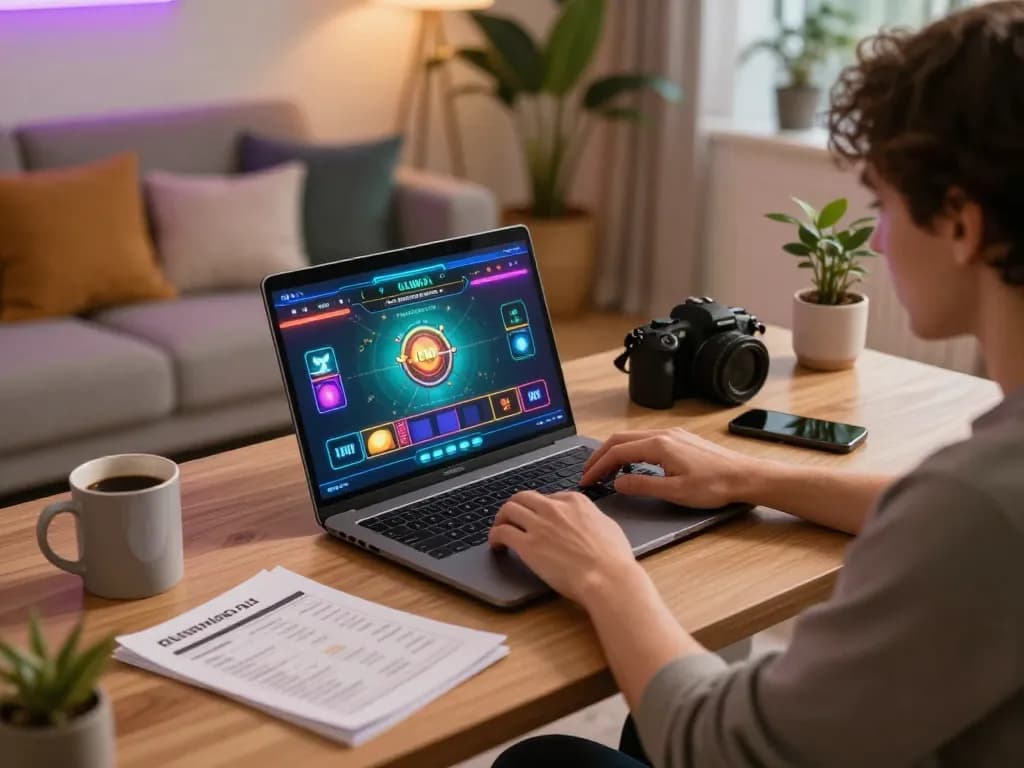 Player enjoying a live dealer game on LLWIN at home, illustrating online gambling.
