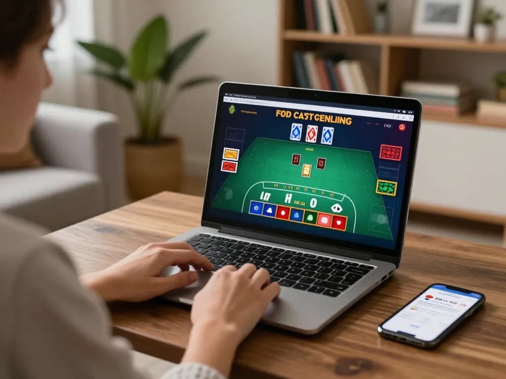 Người chơi LUCK8 tham gia trò chơi blackjack trực tuyến, thể hiện không gian sống hiện đại.