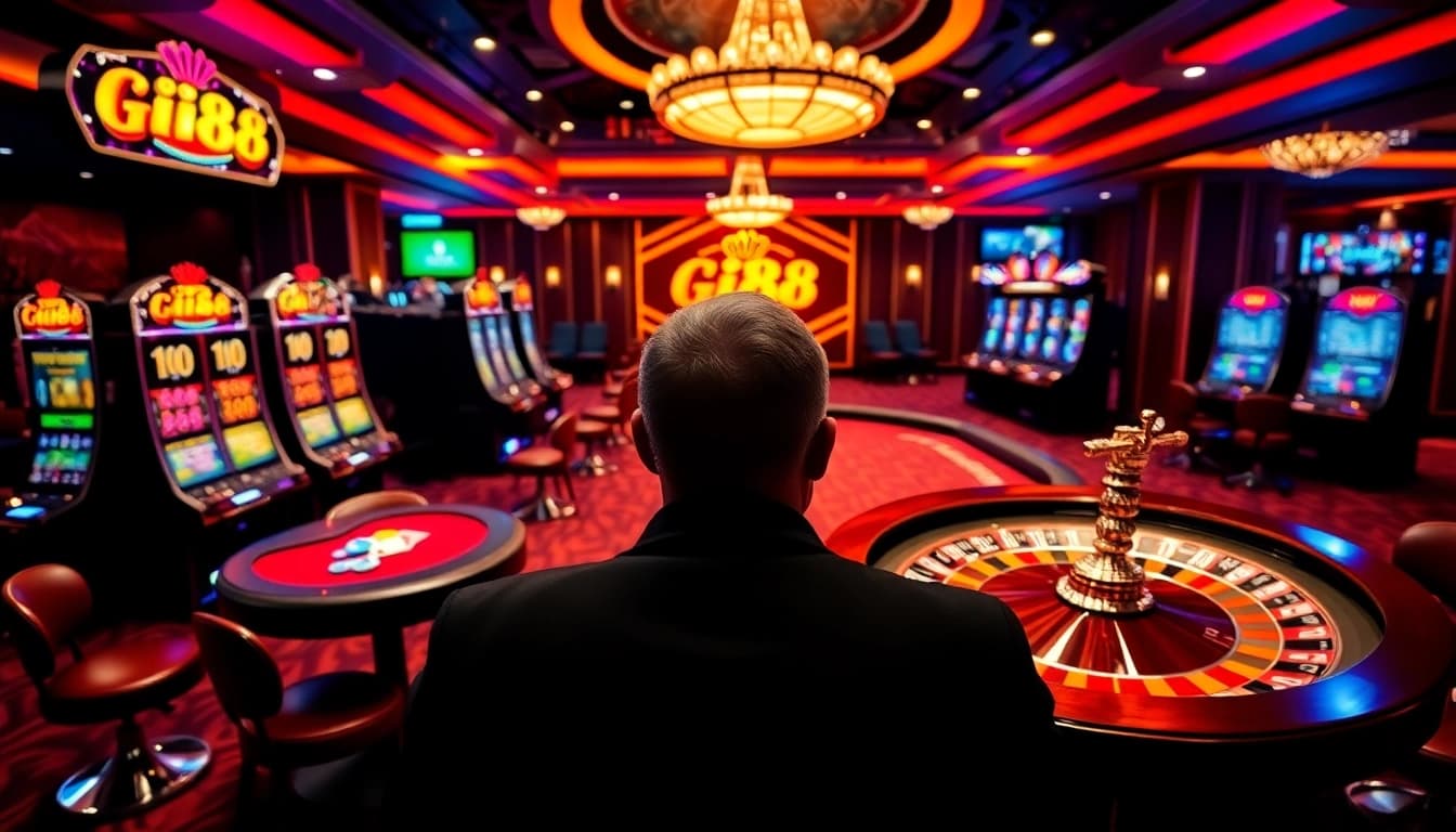 Experience thrilling action at gi88 with vibrant casino tables, sleek slot machines, and engaging players.