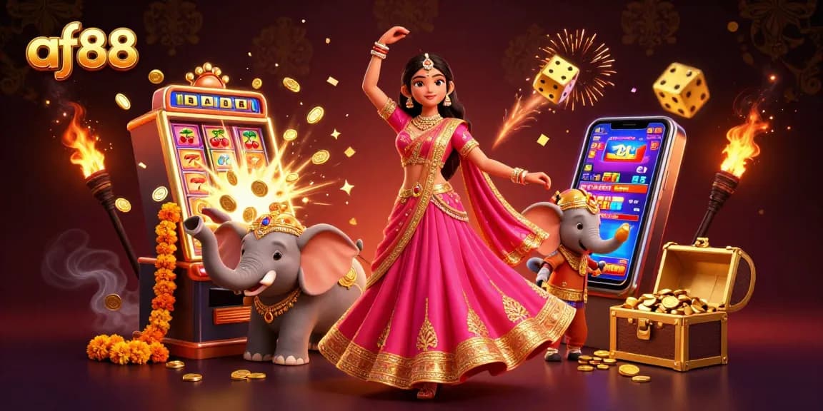 Experience thrilling wins at af88 with a vibrant casino scene featuring colorful slot machines and rich rewards.