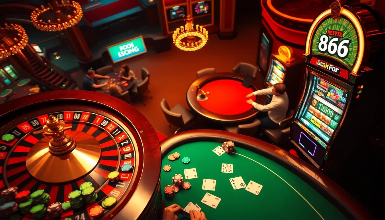 Experience dynamic BDTK66 gaming action with vibrant casino tables and engaging players.