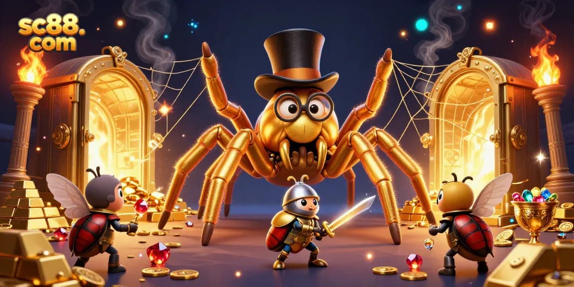 Experience the thrill at sc88. com with an engaging 3D casino adventure featuring a golden spider and little knight.