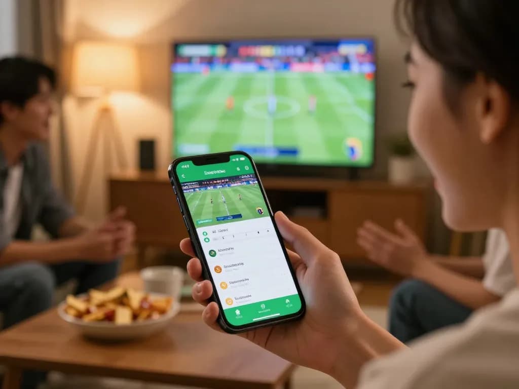 Fun88 sports bettor placing a wager on a mobile device during game night