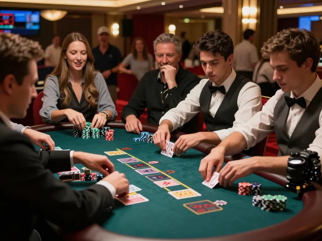BCX88 players enjoying a high-stakes blackjack game, showcasing excitement and strategic gameplay.