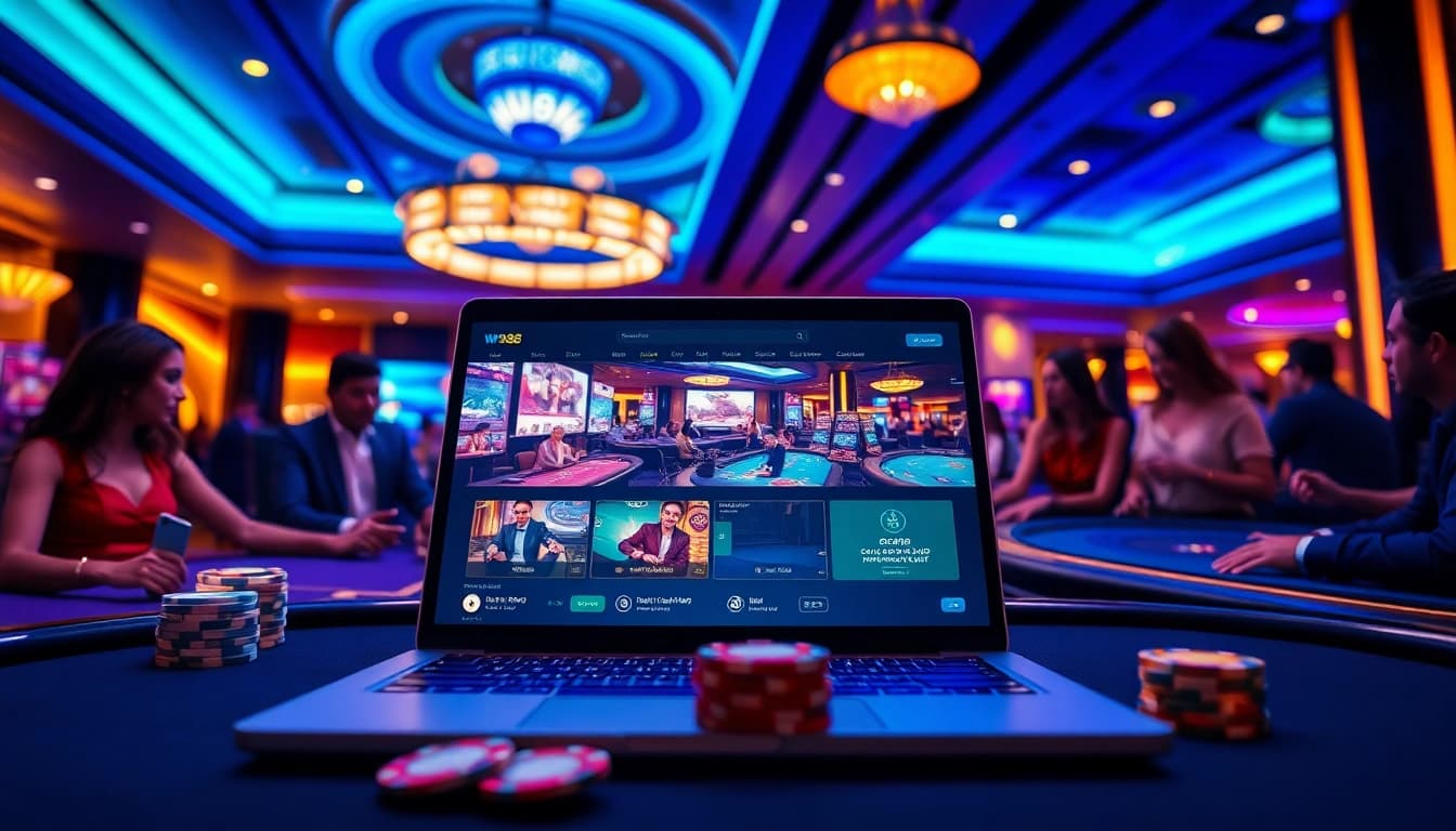 Exciting W88.nyc online casino atmosphere showcasing Baccarat and Blackjack games.
