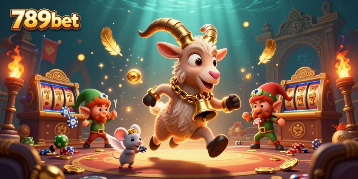 Join the excitement at 789bet with a vibrant casino scene featuring playful characters and thrilling games.