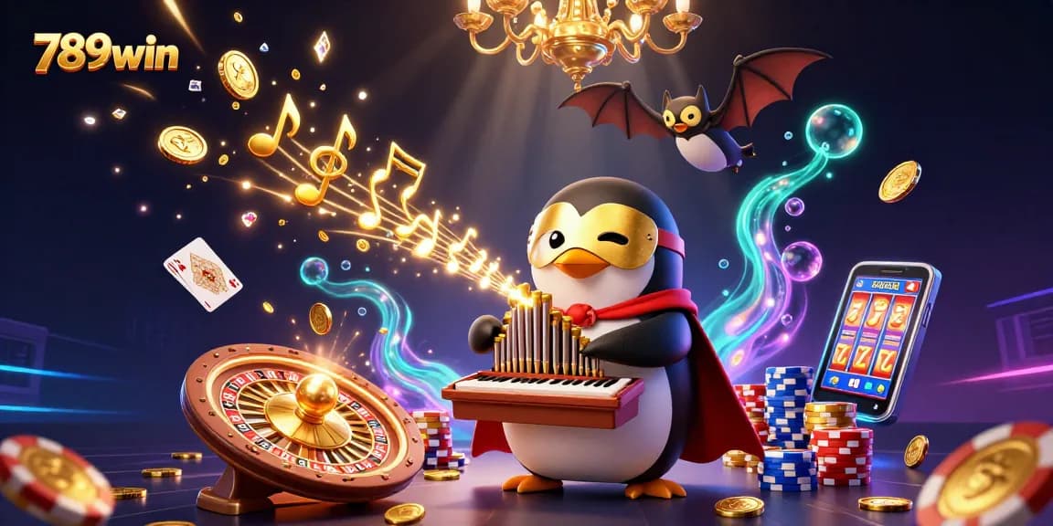 Experience the thrilling excitement of 789win with golden coins cascading from the playful penguin organ.