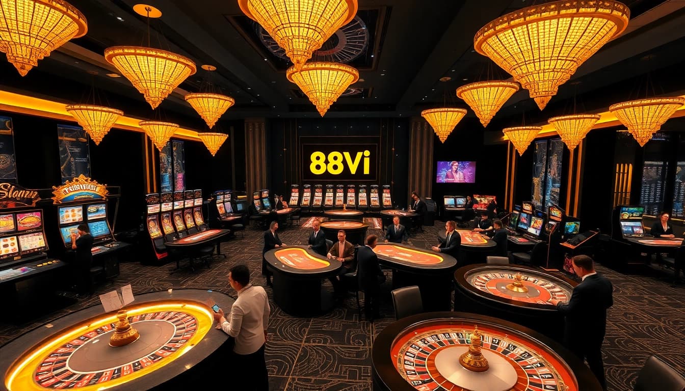 Experience the thrill of online gambling at 888VI with vibrant casino visuals and engaging gameplay.