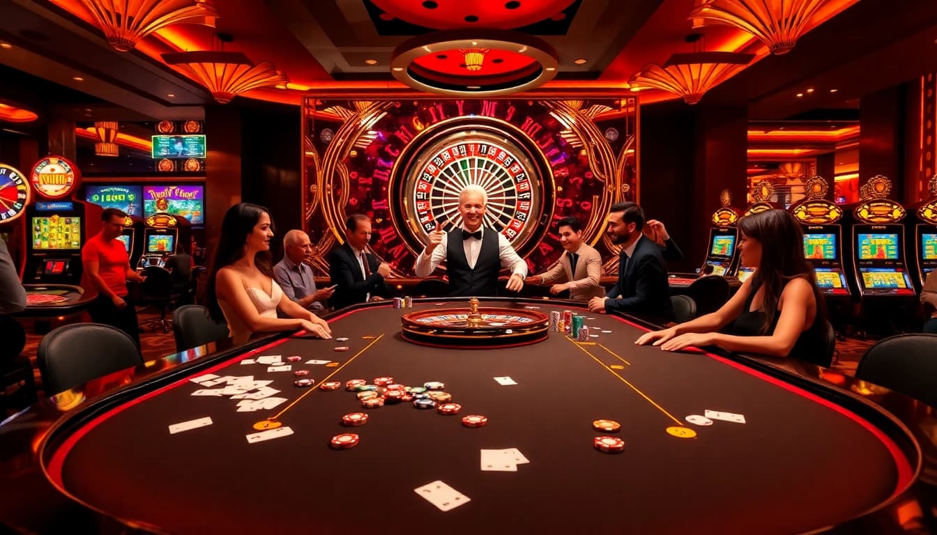 Experience thrilling gameplay with win78 at a luxurious casino table filled with excitement.