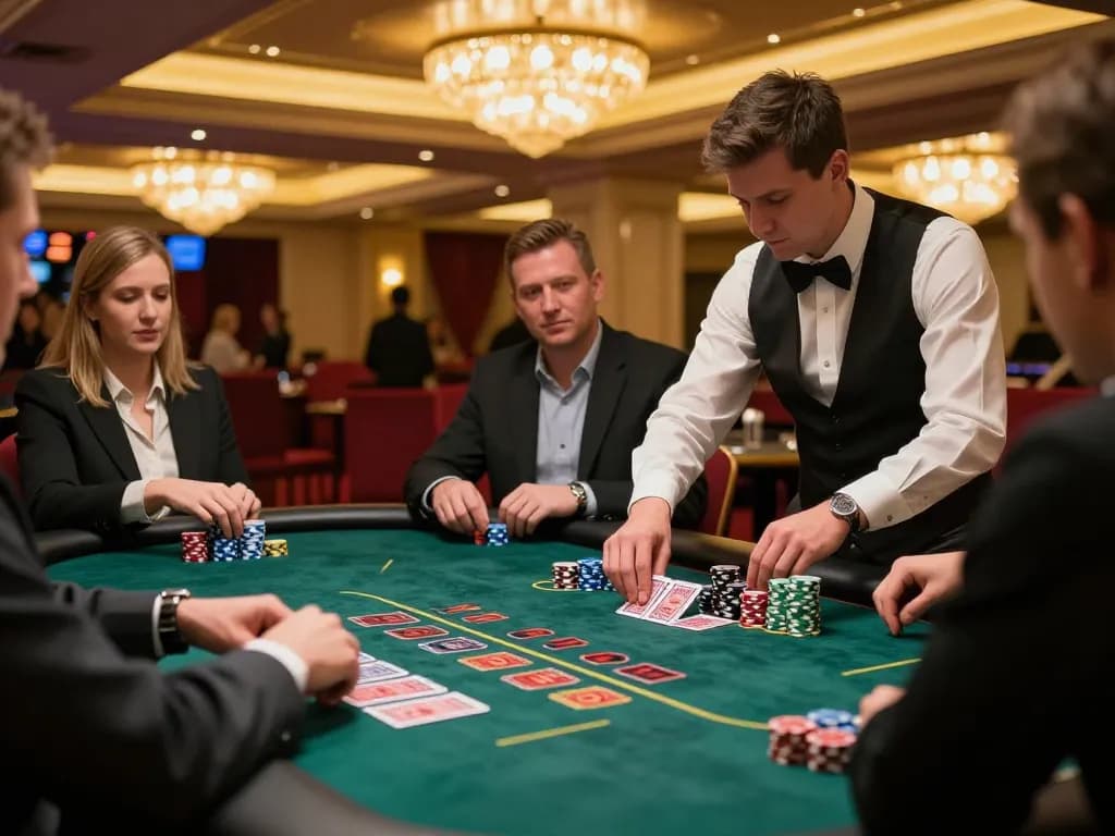 Players engaging in dynamic blackjack game action at go88 casino, showcasing strategic betting