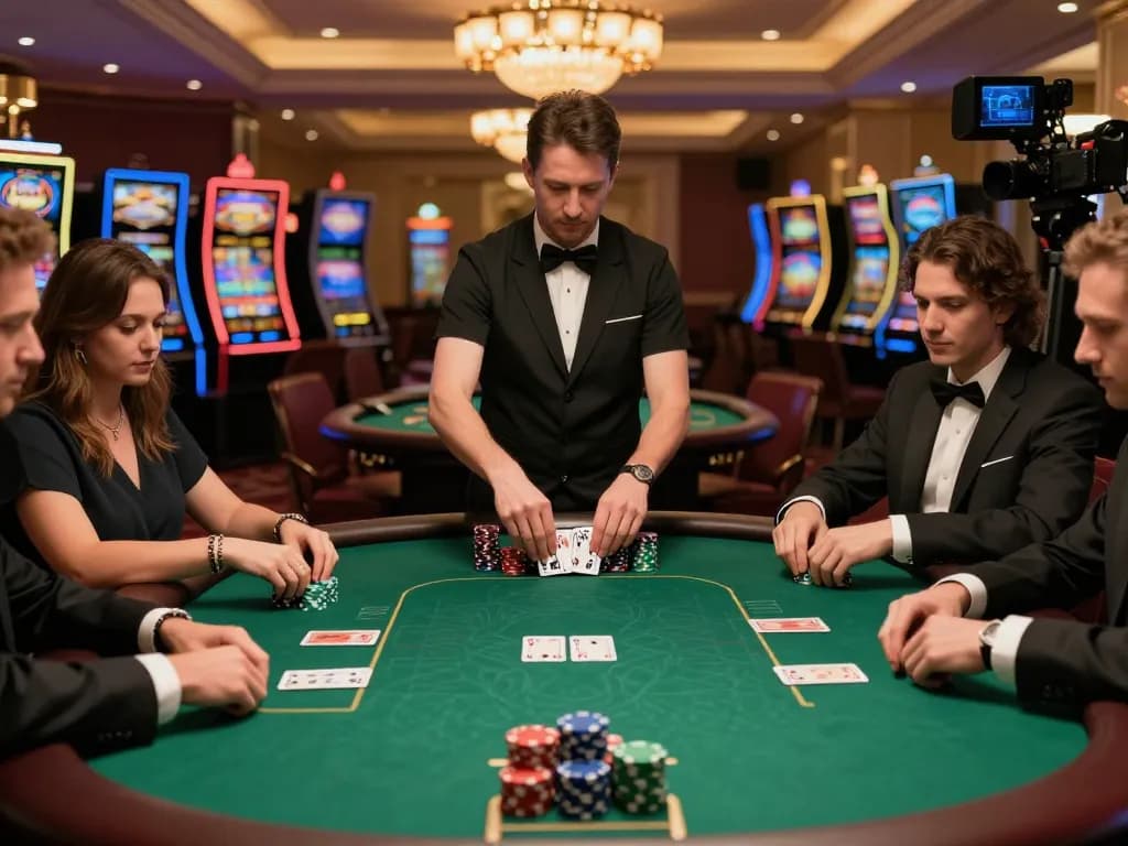 Players engaging in a thrilling poker game at LV88 casino, showcasing strategy and excitement.
