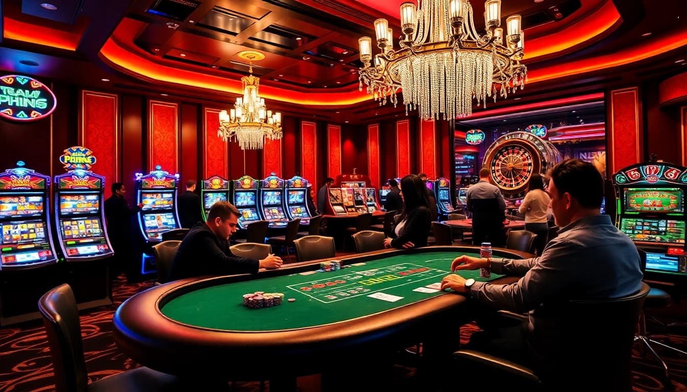 Experience the thrill of gaming at Nhà Cái 68VIP Có Uy Tín, where excitement meets luxury in a vibrant casino atmosphere.