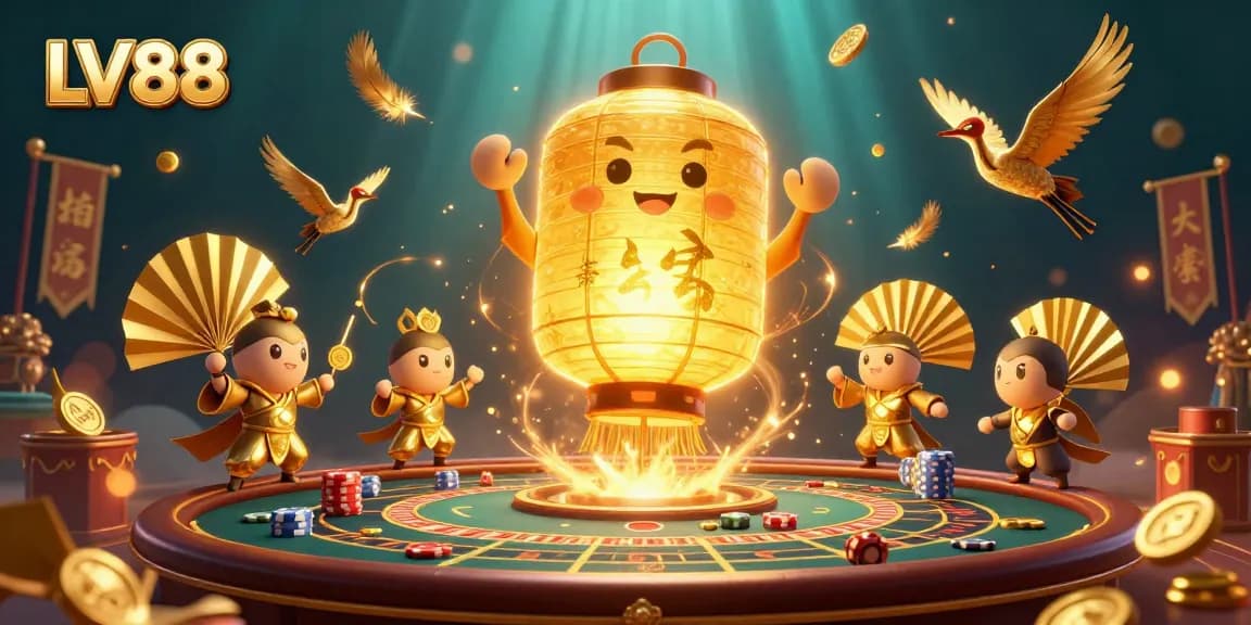 Experience thrilling games at LV88's live casino, featuring vibrant characters and dynamic betting elements.