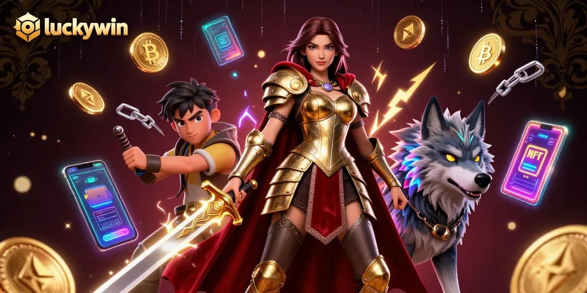 Experience thrilling gameplay at luckywin with a warrior queen and crypto elements in an animated scene.