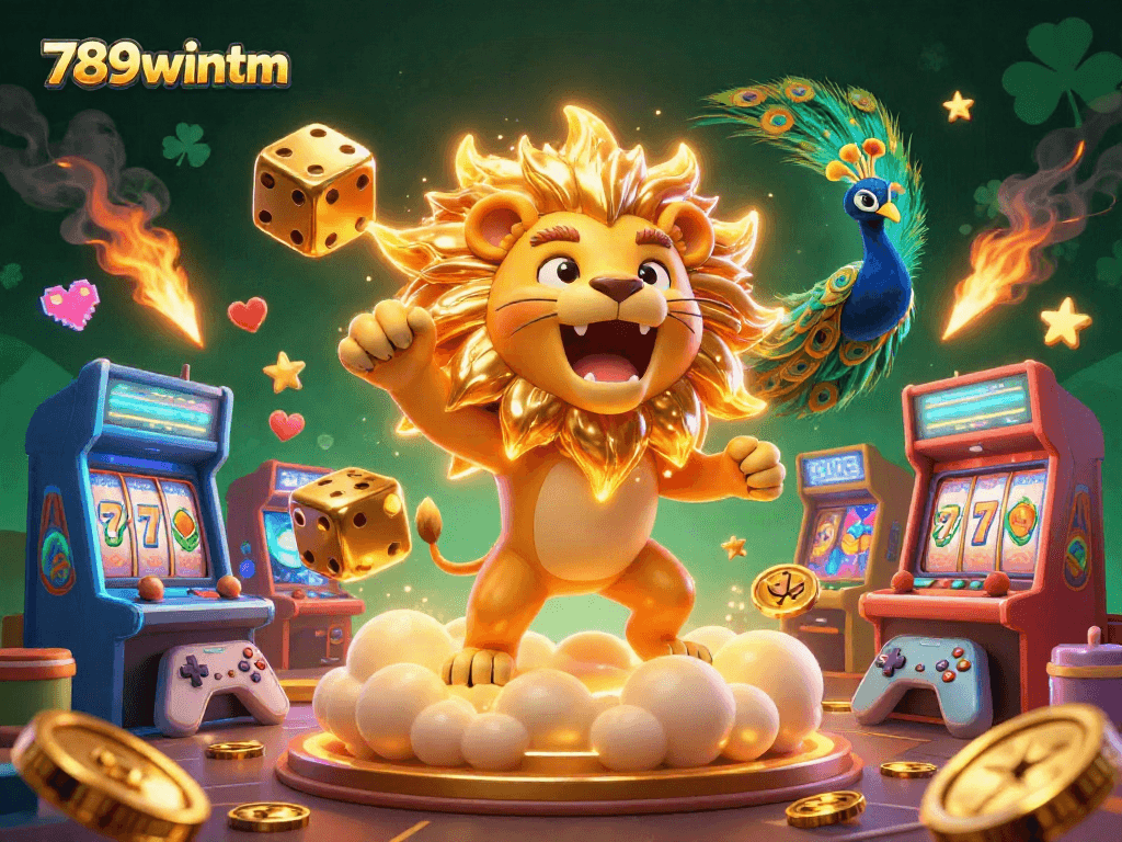 Experience the thrill of 789wintm with an exciting casino-themed 3D illustration filled with dynamic game elements.