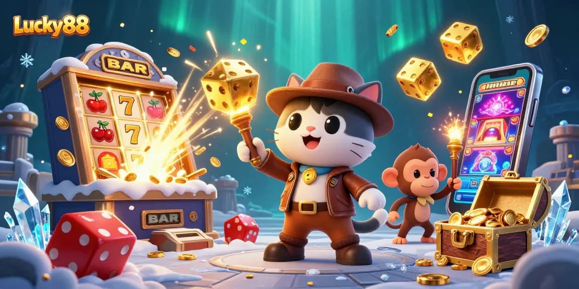 Experience thrilling adventures with Lucky88 in a vibrant casino treasure hunt.