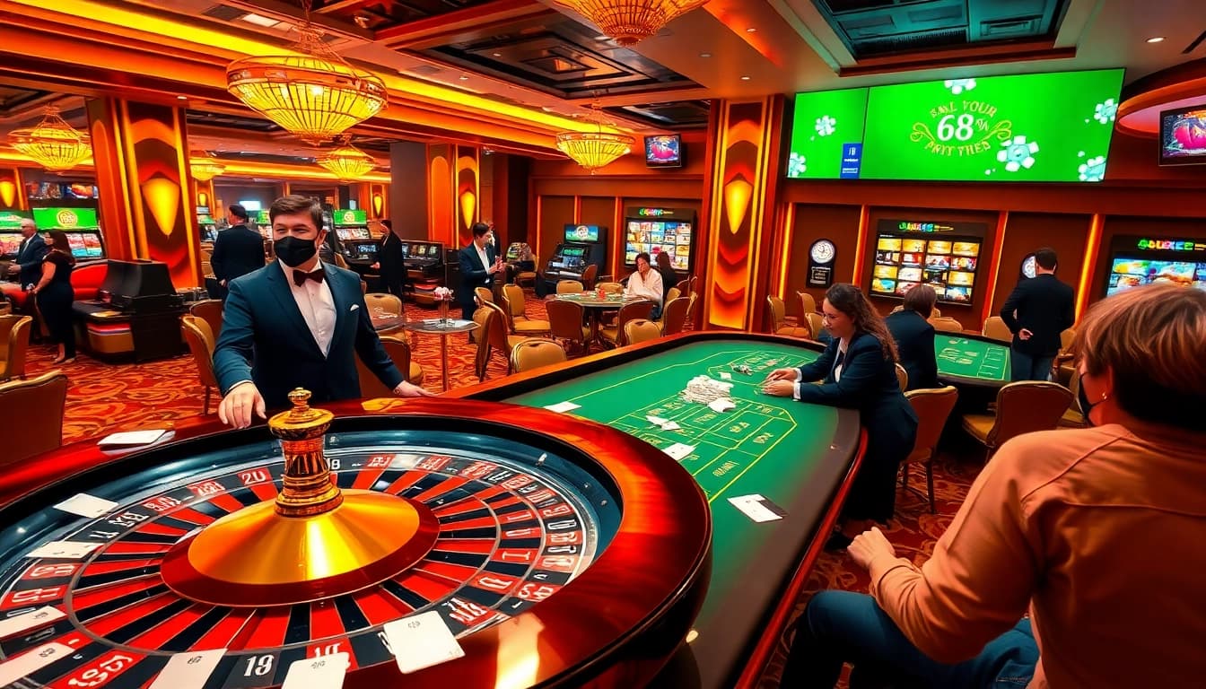 Engage in thrilling casino action with Go88 at a luxurious poker table surrounded by excitement.