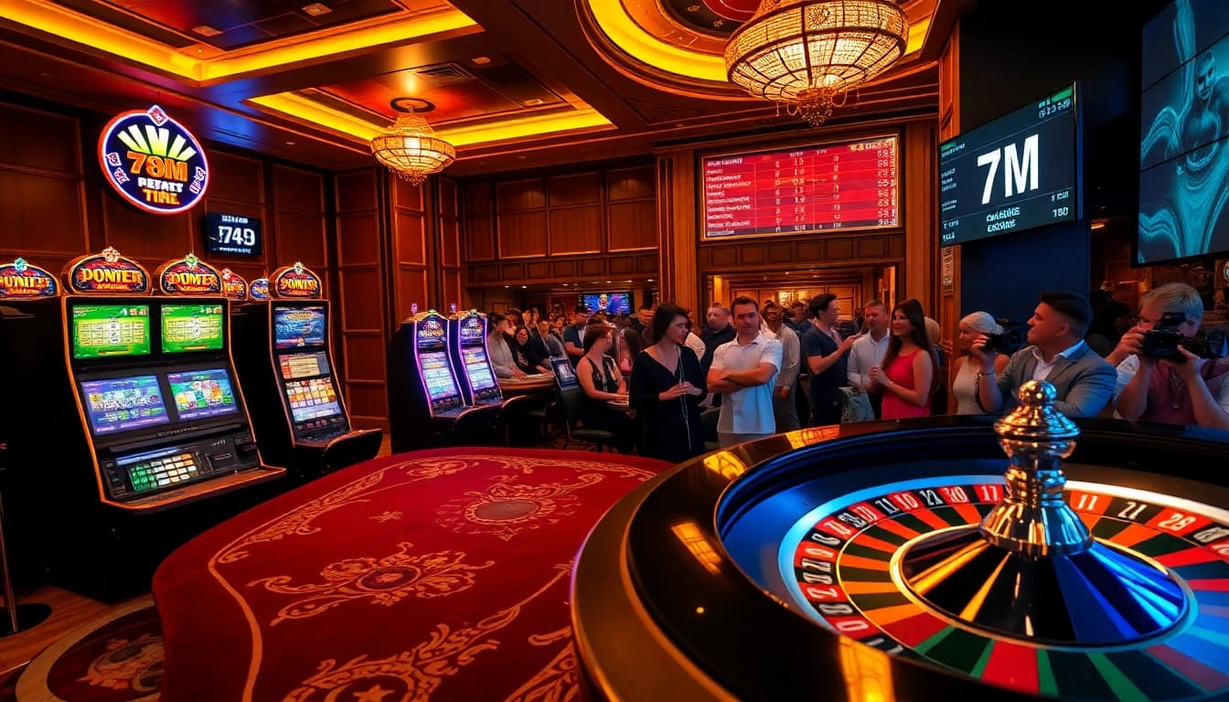 Experience thrilling gameplay at the 7M casino with poker, slots, and roulette.