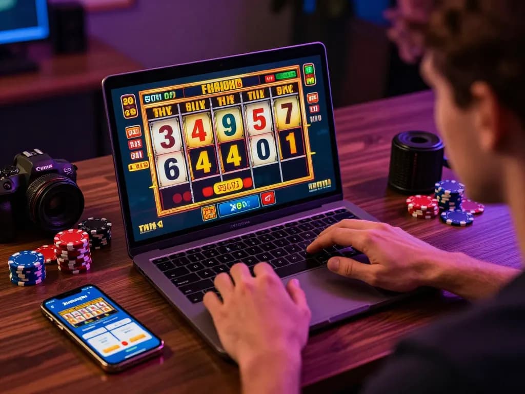 Betriky uitbetalingstijd highlighted in an engaging online casino scene of a player at home enjoying a vibrant slot game.