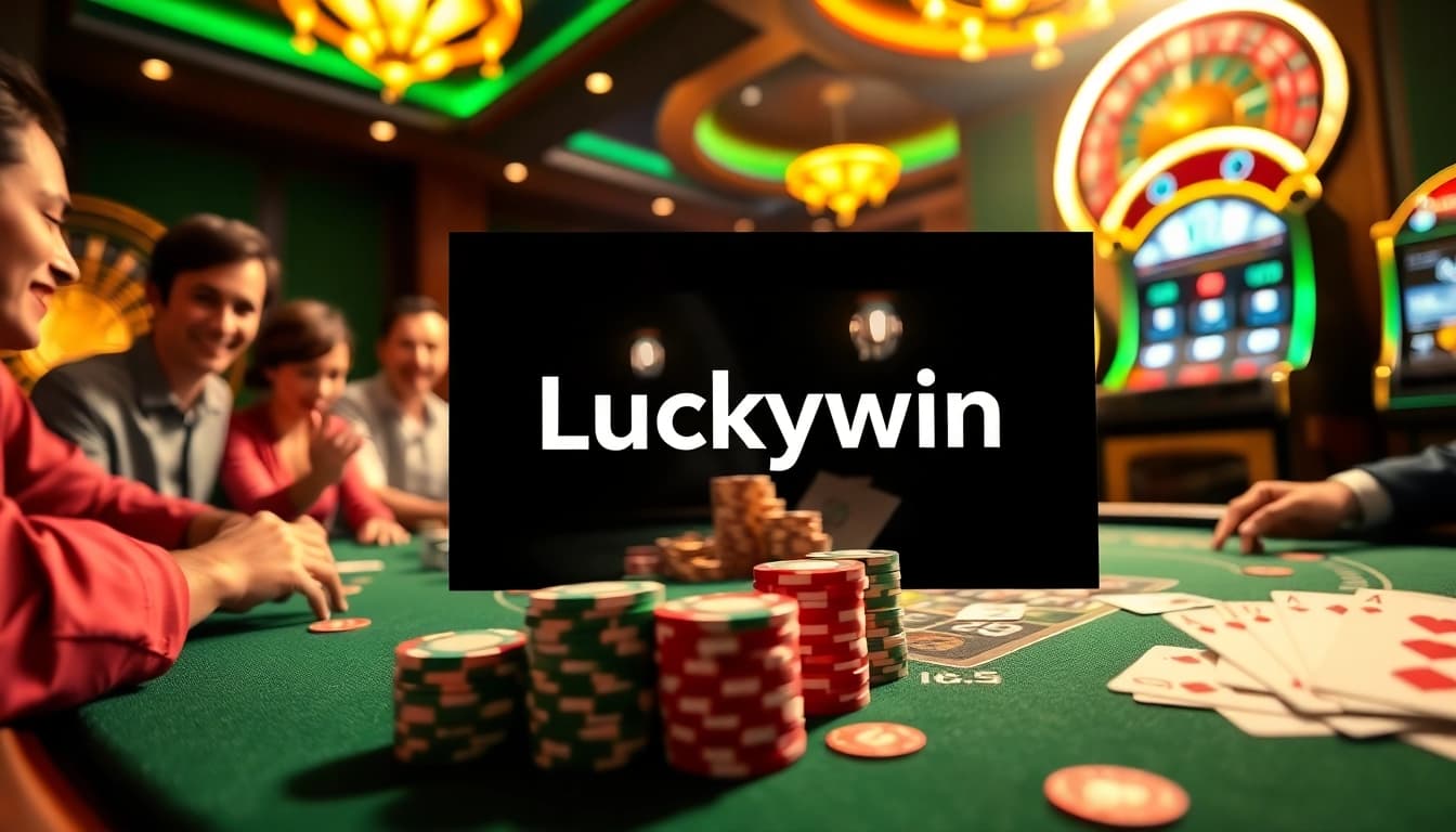 Experience thrilling gameplay at Luckywin with vibrant casino action and colorful poker chips.
