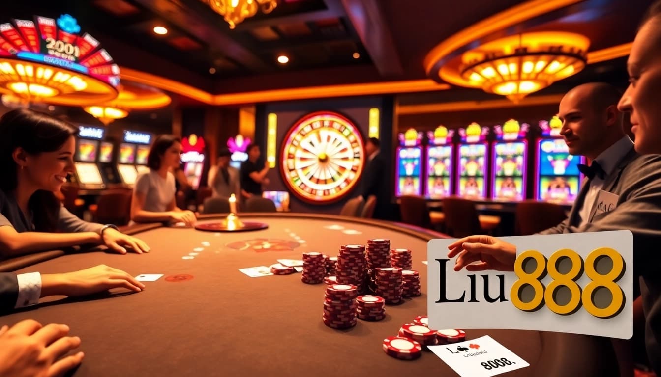 Experience the thrilling atmosphere of gambling at Lu88 with elegant poker games and vibrant slot machines.