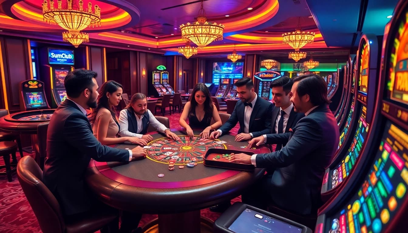 Experience the excitement of winning at SumClub's dynamic casino with poker, slots, and lively players.