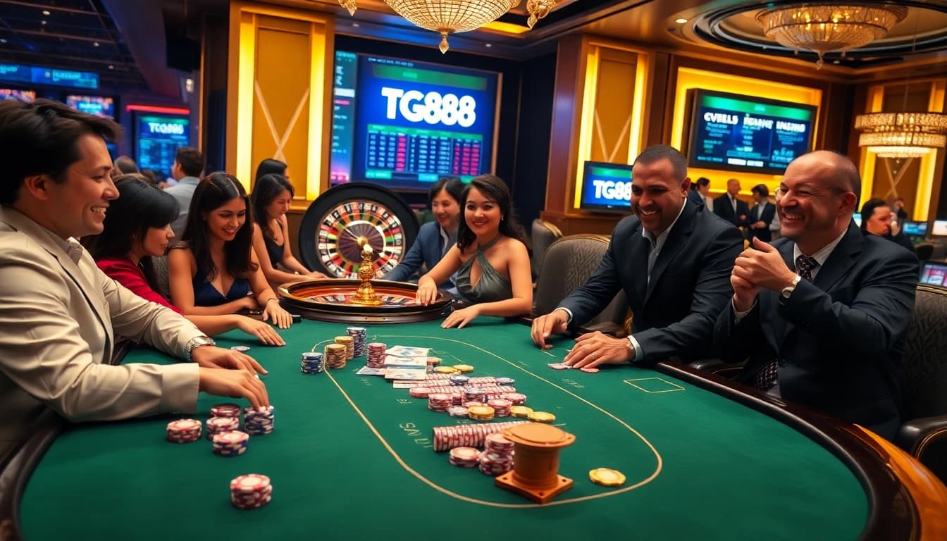 Experience the thrill of winning at TG88 in a luxurious casino setting.