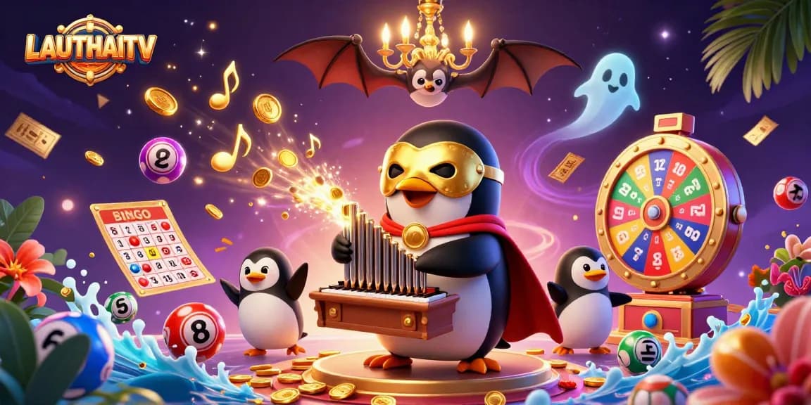Experience thrilling gameplay with LAUTHAITV’s 3D colorful casino scene filled with exciting elements.