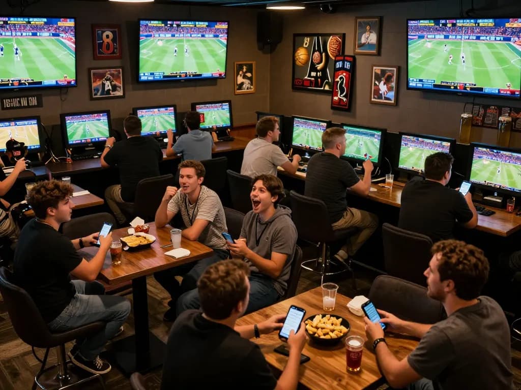 Experience the excitement of sports betting at qh88go with enthusiastic fans and live screens.
