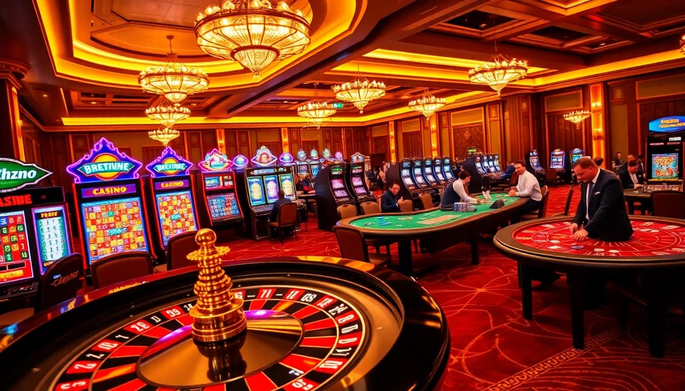 Experience the thrilling ambiance of HZ88's vibrant casino with players enjoying lively betting games.
