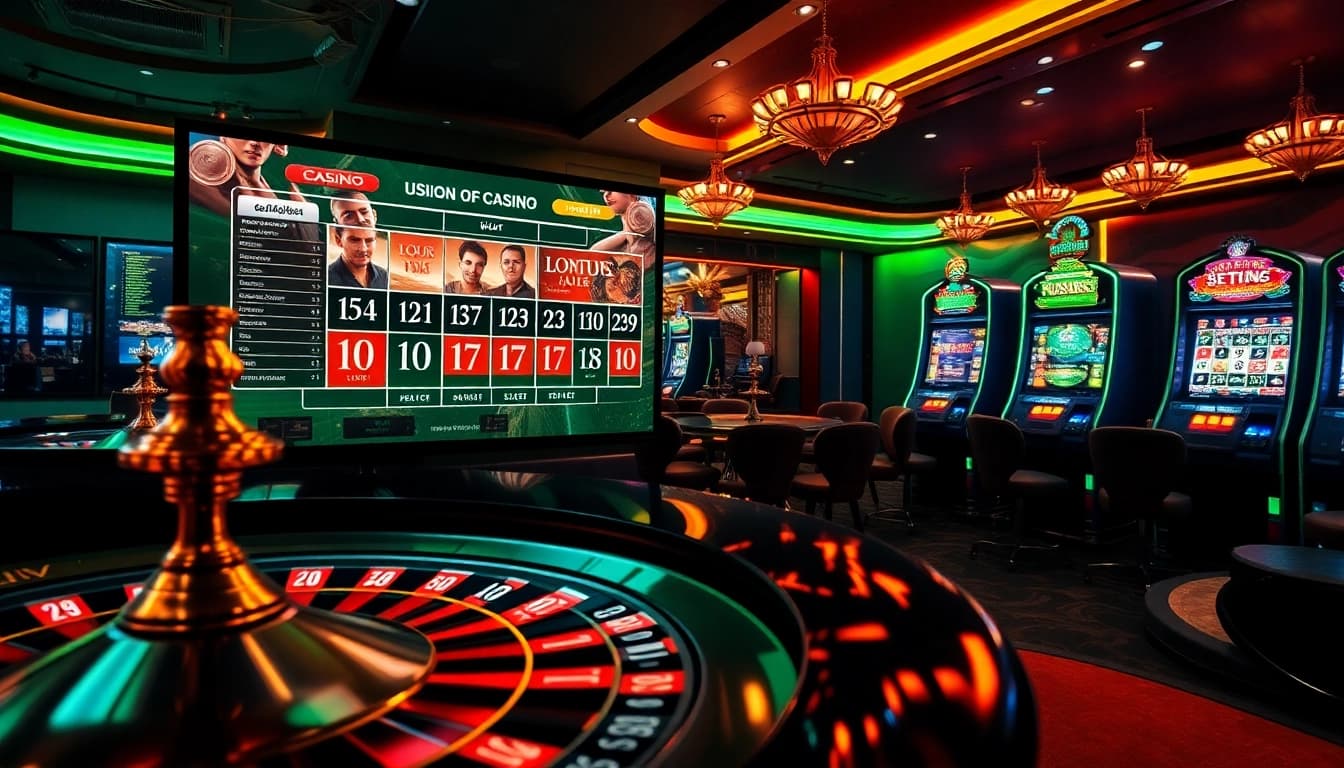 Engage in Lô đề online excitement with vibrant casino visuals highlighting betting strategies.