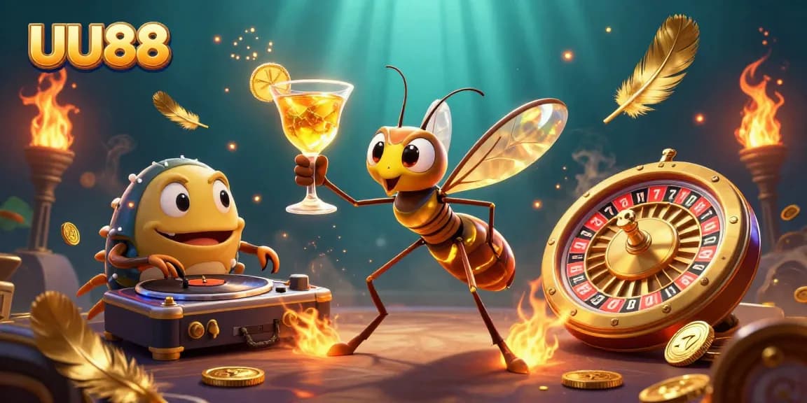 Experience the thrill of UU88 with vibrant casino characters and dynamic gaming elements.