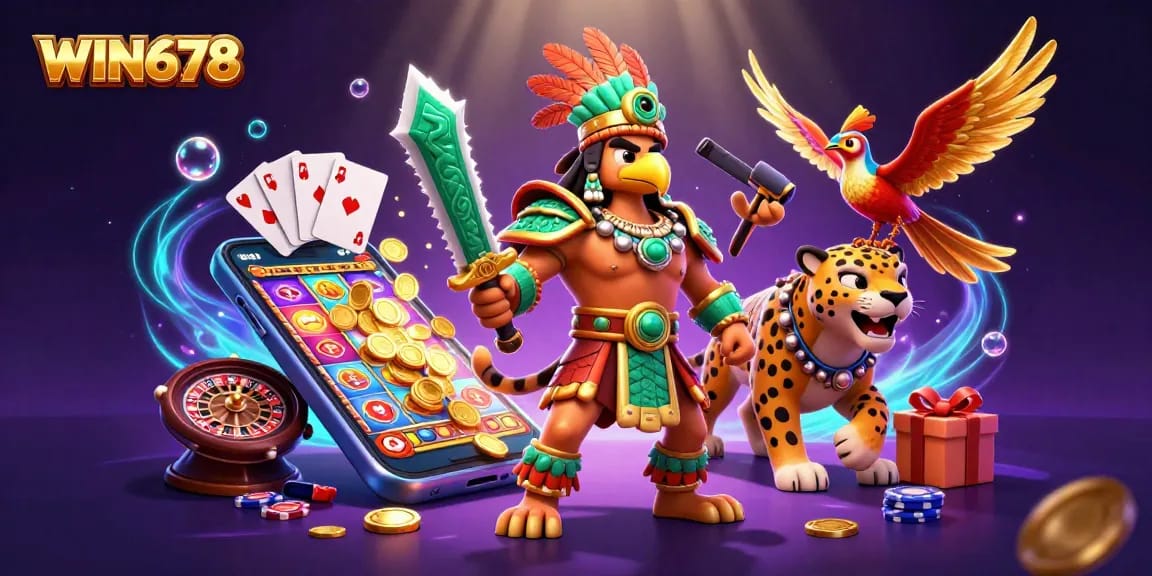 Experience thrilling game action at WIN678 with vibrant slot games and engaging characters.