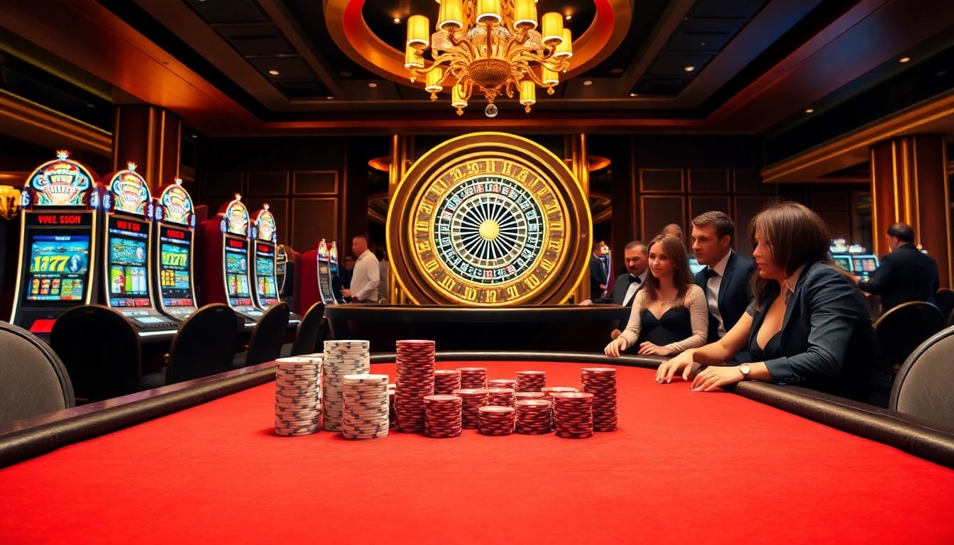 KJC invites players to experience thrilling poker games at an elegant casino table.