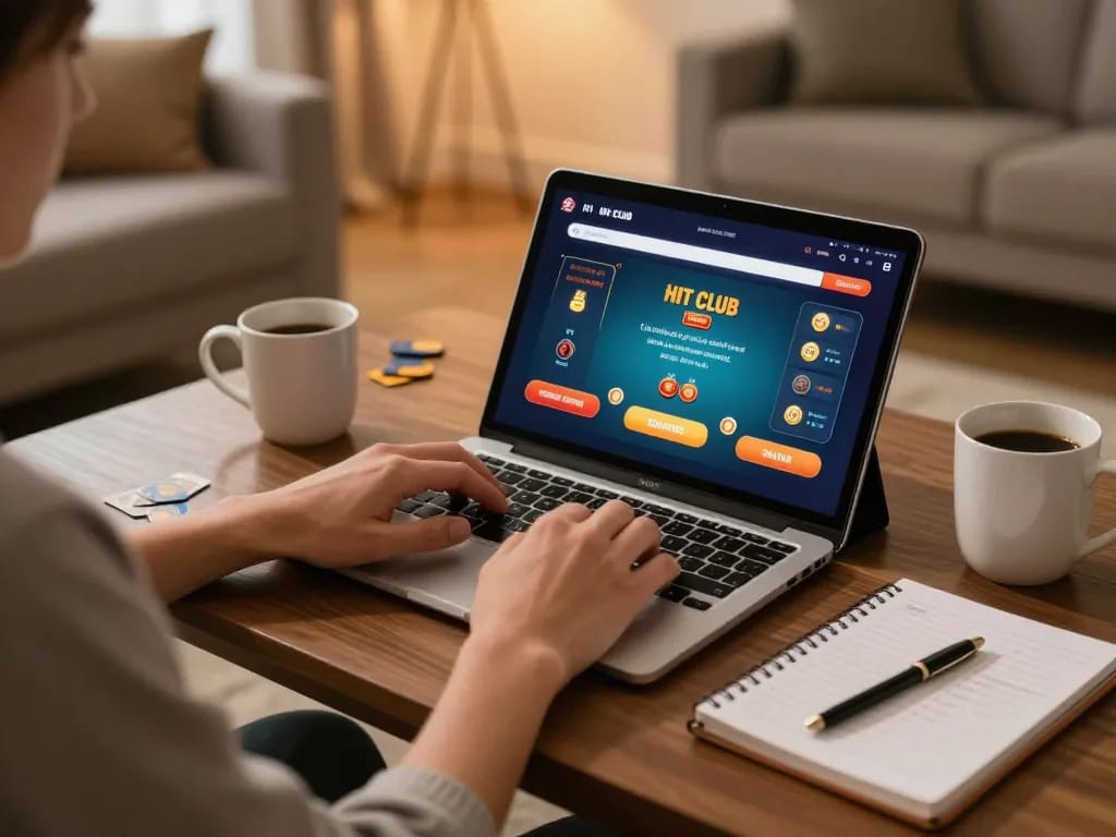 Engage in exciting online poker gameplay at HIT CLUB with a cozy home setting