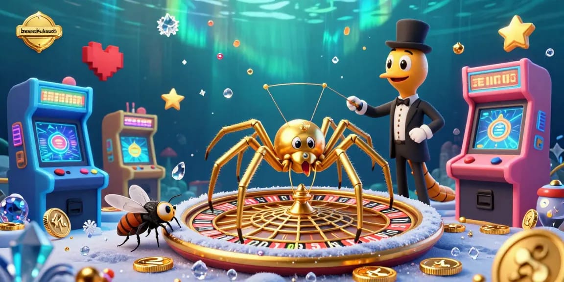Engage in thrilling betting at beautifulsouth's vibrant casino scene with a golden spider and centipede dealer.