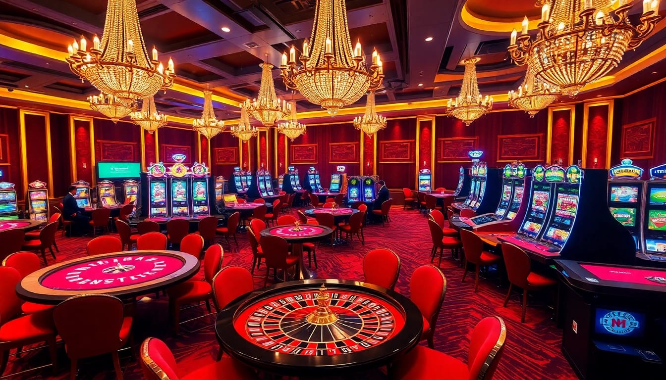 Engage in thrilling gambling with GO8 at a luxurious casino scene featuring poker chips and tables.