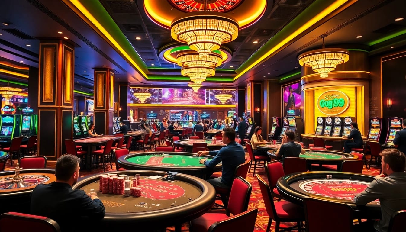 Experience the excitement of the go99 game in a vibrant casino environment with thrilling gaming elements.
